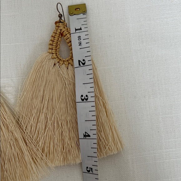 Free People Caralarga Gallos Cream Tassel Earrings - Picture 4 of 4